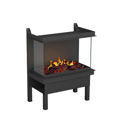 muenkel design wall fire electronic PRO FLR 860 [Opti-myst Elektrokamineinsatz Wandeinbau]: Glasscheibe links + rechts - mit Dekoholz - Mit Heizung - Tank