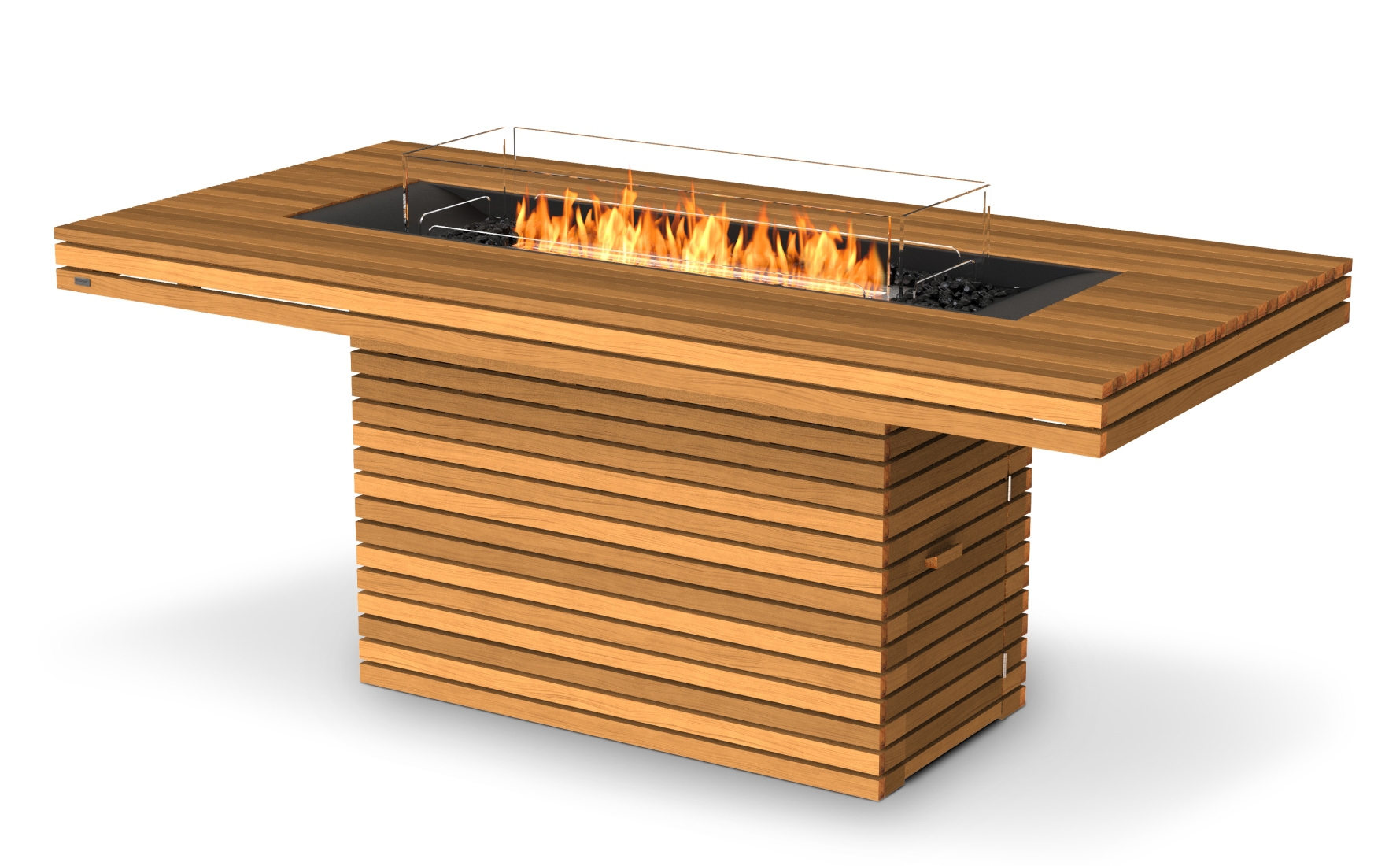 EcoSmart Gin [Feuertisch-Serie mit Ethanol Linienbrenner]: Bar - Teak Image