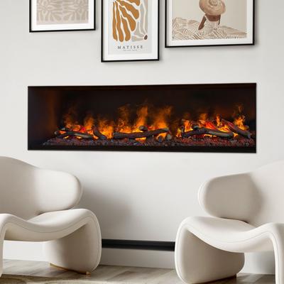 muenkel design wall fire electronic PRO [Opti-myst Elektrokamineinsatz Wandeinbau]: 1650 mm - mit Dekoholz - 2.000 Watt 