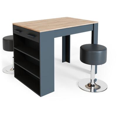 Vicco - Esstisch-Set Repose, Anthrazit/Goldkraft Eiche, 67 x 100 cm mit 2 Hockern Image
