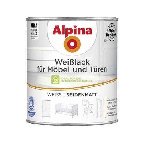 Alpina – Weißlack für Möbel und Türen 750ml weiß seidenmatt Möbellack Türenlack