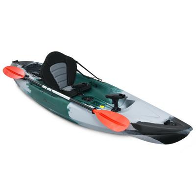 Costway Sit-on-Top Fishing Kayak Boat With Fishing Rod Holders and Paddle-Gray