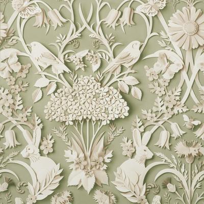 Fine Decor Fae Sage Woodland Wallpaper - 20.5 x 396 x 0.025