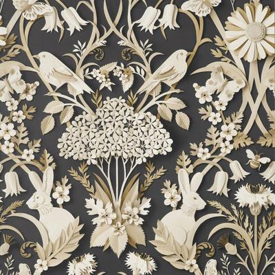 Fine Decor Fae Charcoal Woodland Wallpaper - 20.5 x 396 x 0.025