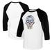 Youth Tiny Turnip White/Black New York Mets Sugar Skull Raglan 3/4 Sleeve T-Shirt