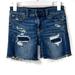 American Eagle Outfitters Shorts | Ae American Eagle Midi Blue Distressed Denim Raw Hem Low Rise Shorts Womens 0 | Color: Blue | Size: 0