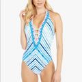 Lilly Pulitzer Swim | Lilly Pulitzer Loraline One-Piece Swimsuit | Color: Blue/White | Size: 0