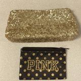 Victoria's Secret Bags | Lot Of 2 Makeup / Cosmetic Bags | Color: Black/Gold | Size: 5” X 10 1/2”