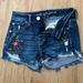 American Eagle Outfitters Shorts | 10/10 Condition Ae Hi Rise Shortie , Floral Embroidery , Size 2 | Color: Blue/Black | Size: 2