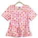 Disney Tops | Disney Winnie The Pooh Piglet Eeyore Tigger Print Women's Scrub Top Pink Size M | Color: Pink | Size: M