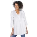 Plus Size Women's Bell-Sleeve V-Neck Tunic by Woman Within in White (Size 14/16)