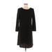 BFA Classics Casual Dress - Shift: Black Solid Dresses - Women's Size 8 Petite