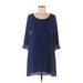 Orange Creek Casual Dress - Shift: Blue Print Dresses - Women's Size Small