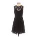 Express Casual Dress - A-Line High Neck Sleeveless: Black Solid Dresses - Women's Size X-Small