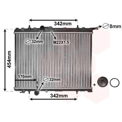 VAN WEZEL Kühler, Motorkühlung mit Zubehör für CITROËN/PEUGEOT PEUGEOT 133038 1330B3 1330F8 40002189