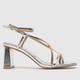 schuh storm strappy sandal high heels in silver