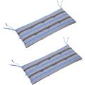 Lot de 2 coussins matelas assise pour banc de jardin balancelle canapé 2 places - cordons d'attache