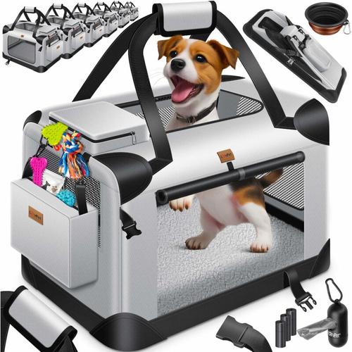 LOVPET® Hundebox Hundetransportbox faltbar Inkl.Hundenapf Transporttasche Hundetasche Transportbox