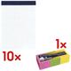 10er-Pack Notizblöcke A6 inkl. Haftnotizblock »extra stark« neon 50 x 40 mm weiß, OTTO Office