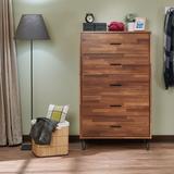 Aoolive Wooden Storage Chest wth 5 Drawers for Home Living Room Bedroom