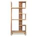 Parikh 71" Laser Cut Acacia Wood & Iron Bookshelf - 71 x 32.25 x 14