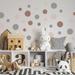 Large Polka Dots Boho Natural Wall Stickers Home Decals Nursery Decors - Brown