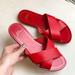 J. Crew Shoes | J.Crew Red Cyprus Slip On Sandals | Color: Red | Size: 8