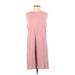 Double Zero Casual Dress - Shift: Pink Solid Dresses - Women's Size Small