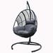 Dakota Fields Oakdene Swing Chair w/ Stand Wicker/Rattan in Gray | 73.18 H x 46.48 W x 38 D in | Wayfair 5960DE9CF72C4314A0EDB16E7ED73B26