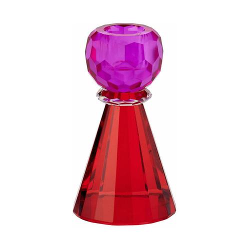 Gift Company Kerzenhalter Sari Konus, Kerzenständer, Kristallglas, Pink, Rot, 11.5 cm, 1093701013