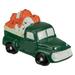 9.5" LED Green Ceramic Truck Hauling Pumpkins Autumn Harvest Decor