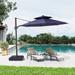 Crestlive Outdoor Luxury 11.5 Ft Patio Cantilever Umbrella with Tilting & Rotating Shading Area