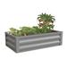 Daily Boutik Gray Powder Coated Metal Raised Garden Bed Planter - 24" x 48" x 10"