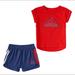 Adidas Matching Sets | Adidas Toddler Girls Short Sleeve Graphic T-Shirt And Shorts Set | Color: Blue/Red | Size: 3tg