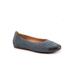 Women's Safi Ballerina Flat by SoftWalk in Denim Nubuck (Size 8 M)