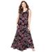 Plus Size Women's Halter Maxi Dress by Catherines in Black Multi Paisley (Size 0X)