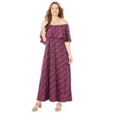 Plus Size Women's Meadow Crest Maxi Dress by Catherines in Classic Red Paisley (Size 2X)