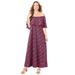 Plus Size Women's Meadow Crest Maxi Dress by Catherines in Classic Red Paisley (Size 3X)