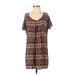 Forever 21 Casual Dress - Shift: Burgundy Aztec or Tribal Print Dresses - Women's Size X-Small