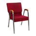 "HERCULES Series 21""W Stacking Wood Accent Arm Church Chair in Burgundy Fabric - Silver Vein Frame [XU-DG-60156-BUR-GG] - Flash Furniture XU-DG-60156-BUR-GG"