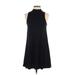 Topshop Casual Dress - A-Line Mock Sleeveless: Black Solid Dresses - Women's Size 2