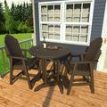 Sol 72 Outdoor™ Anette 2-Person 36" Round, Counter-Height Dining Set Plastic in Black | 35.8 W x 35.8 D in | Wayfair