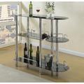 Orren Ellis Mini Bar Glass/Metal in Black | 42 H x 47 W x 18 D in | Wayfair 2EF2D5CA62244CCA906BA993C1F297FC