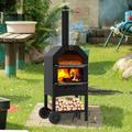 Arlmont & Co. Gabryela Outdoor Pizza Oven Steel in Black/Brown/Gray | 63 H x 22 W x 18 D in | Wayfair D66C0D1F32824F1BA34099F56E0C278D