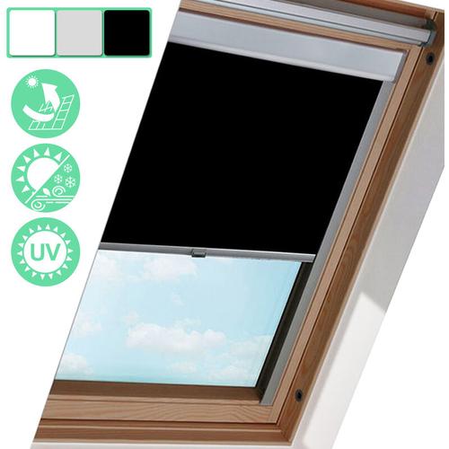 Dachfenster Rollo Verdunkelungsrollo & Thermo Hitzeschutz für velux Dachfenster / F04 Schwarz