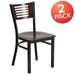 2 Pack Decorative Slat Back Metal Restaurant Chair - 17"W x 21"D x 32"H - 17"W x 21"D x 32"H
