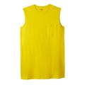 Men's Big & Tall Shrink-Less™ Longer-Length Lightweight Muscle Pocket Tee by KingSize in Cyber Yellow (Size 2XL) Shirt