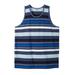 Men's Big & Tall Shrink-Less™ Lightweight Tank by KingSize in Slate Blue Stripe (Size XL) Shirt
