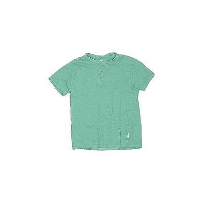 Zara Kids Short Sleeve Henley Shirt: Blue Solid Tops - Size 6