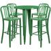 Latitude Run® Posey Round 4 - Person 35.25" Long Outdoor Dining Set Metal in Green | 35.25 W x 35.25 D in | Wayfair